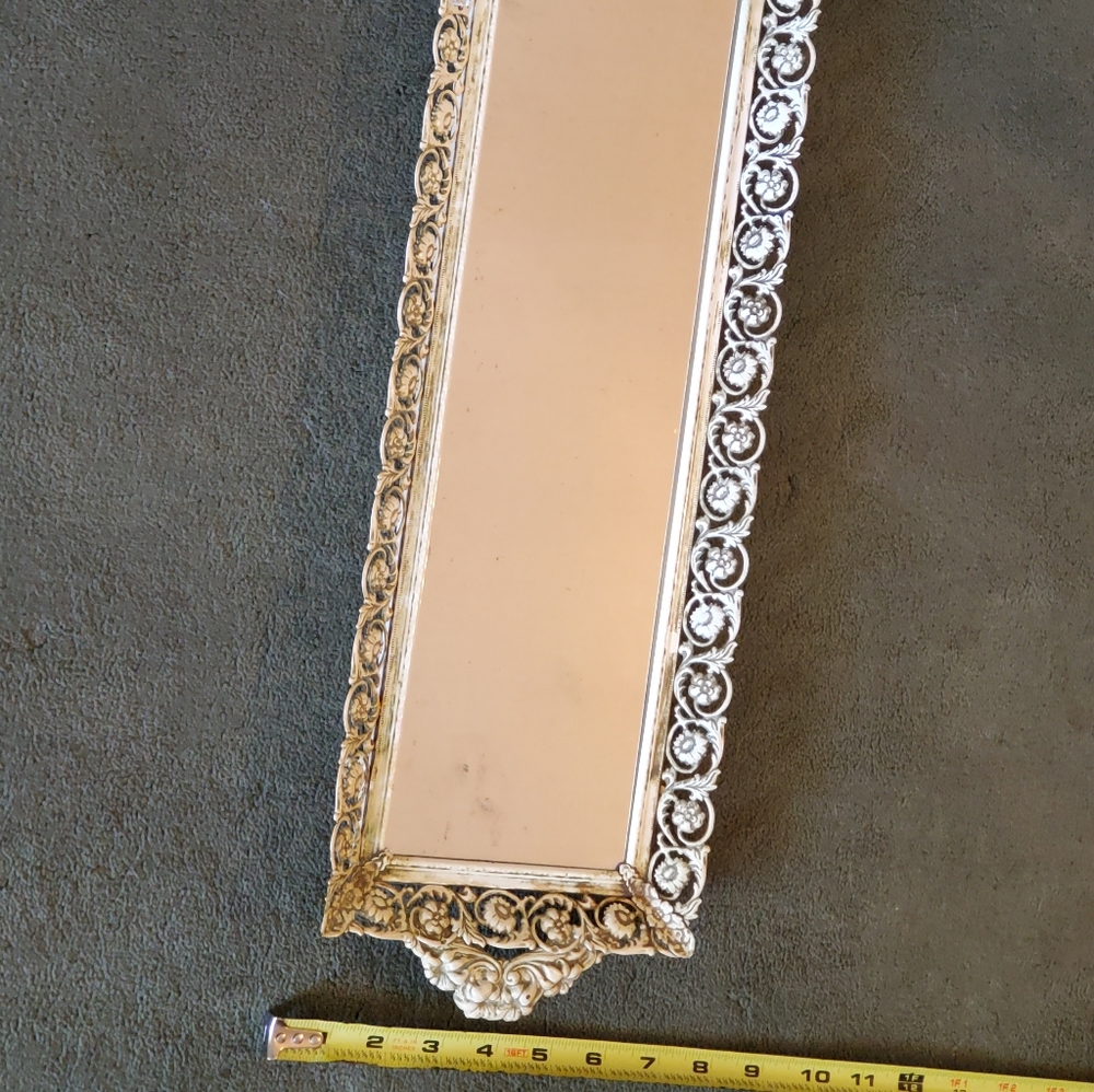 Antique Ornate Floral Mirrored Vanity Tray - Picture 6 of 6